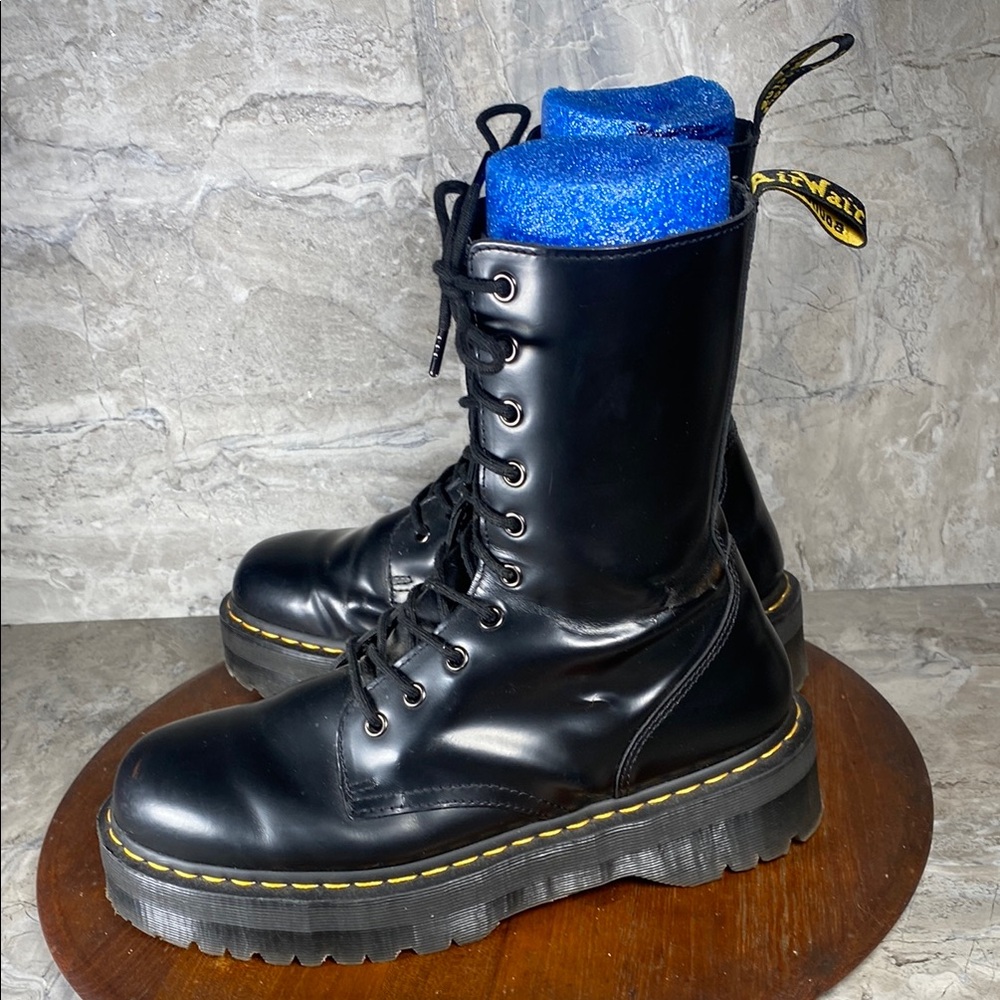 Dr. Martens Jadon Hi Women’s Size 12 Black Smooth Leather Platform Boots